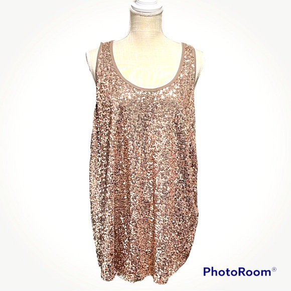 Lane Bryant Tops - Lane Bryant Fun Flirty copper sequins sleeveless eye-catching tank top